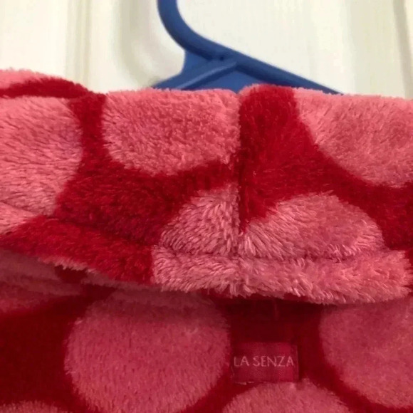 La Senza Fuzzy Pink  Polka Dot Bathrobe Size S/MED - Picture 14 of 16